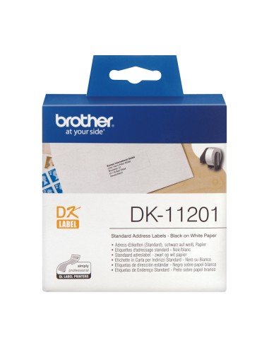  ROLLO 400 ETIQUETAS PAPEL 29MMX90MM BROTHER DK11201 