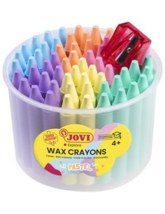 Bote 60 ceras jovicolor colores pastel 1 sacapuntas