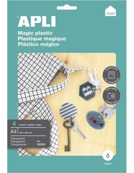 PACK 4 HOJAS PLASTICO MAGICO INKJET