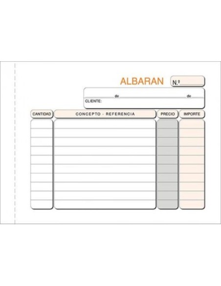 Paq 5 talonarios de albaranes 1 8 apaisado triplicado autocopiante Paq 5 talonarios de albaranes 1 8 apaisado triplicado autocopiante