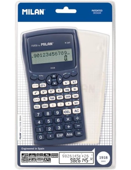 Calculadora cientifica m240 serie 1918 color azul 240 funciones Milan