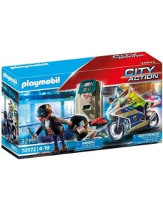 MOTO DE POLICIA PERSECUCION DE LADRON PLAYMOBIL