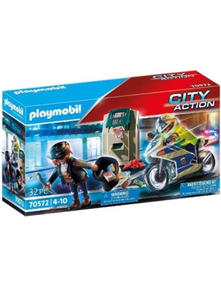 MOTO DE POLICIA PERSECUCION DE LADRON PLAYMOBIL