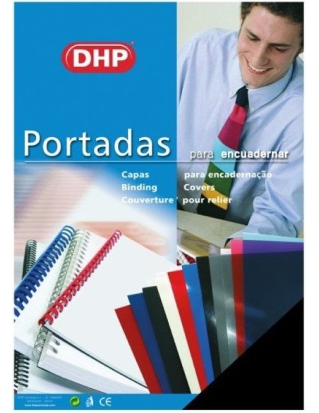 Pack 100 portada encuadernacion a4 pp 300 micras color negro dhp