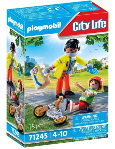 PARAMEDICO CON PACIENTE PLAYMOBIL