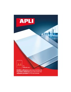 PACK 6 BOLSILLOS ETIQ. APLI ADH. TRANSP. 158X218MM