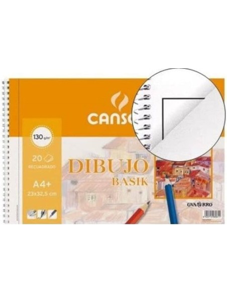 Bloc dibujo basik premium espiral a4 20h 150g liso Estuche 12 ceras giotto gratis