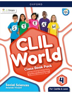 SOCIAL SCIENCE 4 COURSEBOOK CLIL WORLD CASTILLA Y LEON 2023