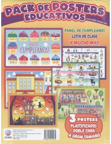 PACKS DE POSTERS EDUCATIVOS PANEL DE CUMPLEANOS