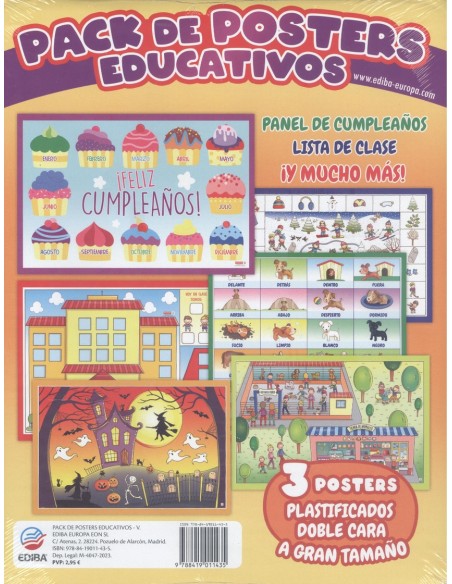 PACKS DE POSTERS EDUCATIVOS PANEL DE CUMPLEANOS