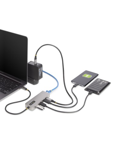 10G2A1C25EPD-USB-HUB base para portátil y replicador de puertos Alámbrico USB 3.2 Gen 2 (3.1 Gen 2) Type-C Gris