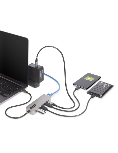 10G2A1C25EPD-USB-HUB base para portátil y replicador de puertos Alámbrico USB 3.2 Gen 2 (3.1 Gen 2) Type-C Gris