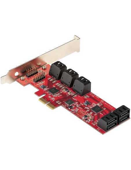 Tarjeta PCIe Controladora SATA de 10 Puertos - Tarjeta de Expansión PCI Express SATA - 6Gbps - Perfil Bajo/Completo - Conectore