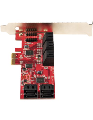 Tarjeta PCIe Controladora SATA de 10 Puertos - Tarjeta de Expansión PCI Express SATA - 6Gbps - Perfil Bajo/Completo - Conectore