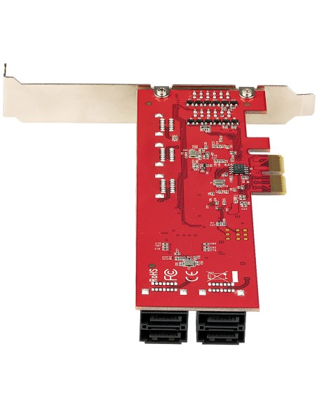 Tarjeta PCIe Controladora SATA de 10 Puertos - Tarjeta de Expansión PCI Express SATA - 6Gbps - Perfil Bajo/Completo - Conectore