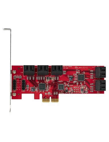 Tarjeta PCIe Controladora SATA de 10 Puertos - Tarjeta de Expansión PCI Express SATA - 6Gbps - Perfil Bajo/Completo - Conectore