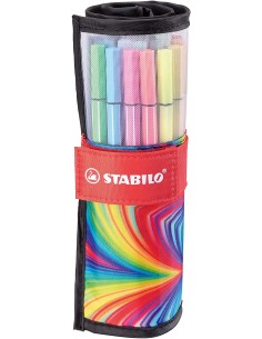  Estuche 25 colores rollerset arty stabilo pen 68 