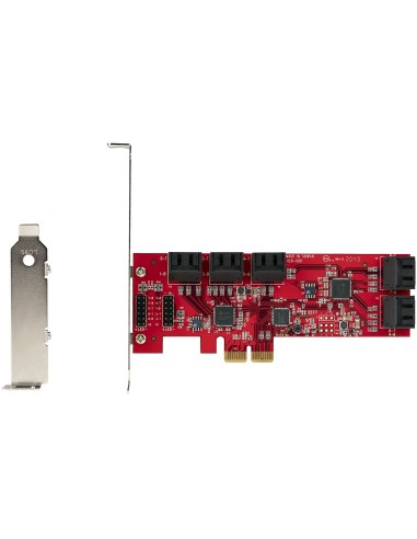 Tarjeta PCIe Controladora SATA de 10 Puertos - Tarjeta de Expansión PCI Express SATA - 6Gbps - Perfil Bajo/Completo - Conectore