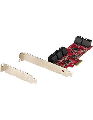 Tarjeta PCIe Controladora SATA de 10 Puertos - Tarjeta de Expansión PCI Express SATA - 6Gbps - Perfil Bajo/Completo - Conectore