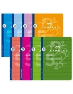 LIBRETA A4 50H 70G CUADROVIA 5MM COLORES SURTIDOS