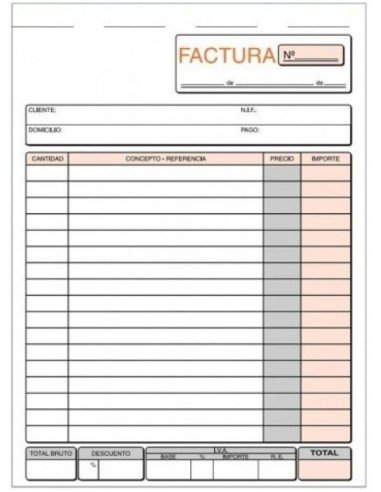 PAQ 10 TALONARIOS DE FACTURAS 1 4 NATURAL T 6 LOAN