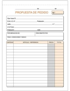 PAQ 10 TALONARIOS DE PEDIDOS 1 4 NATURAL DUPLICADO AUTOCOP