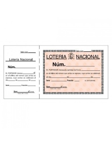 PAQ 10 TALONARIOS DE LOTERIA 215X105CM LOAN
