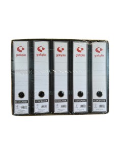 Pack 5 archivador de palanca a4 carton entrecolado sin rado con caja