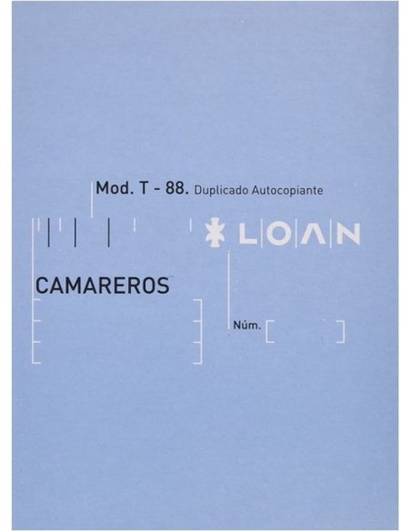 PAQ 10 TALONARIOS DE CAMAREROS 1 8 DUPLICADO AUTOCOP T 88