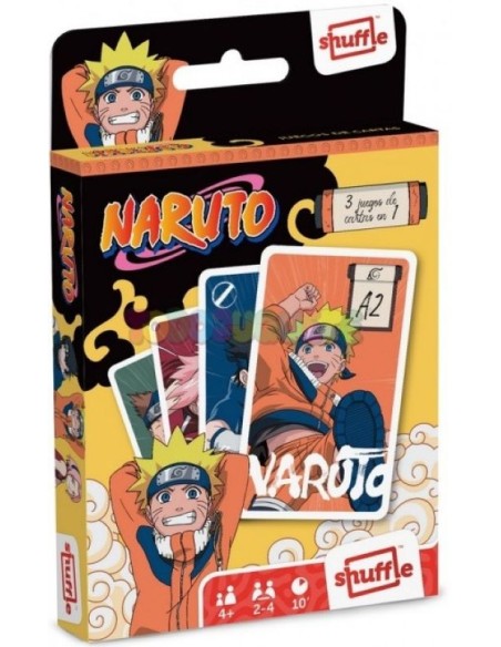 BARAJA NARUTO 3 JUEGOS DE CARTAS EN 1