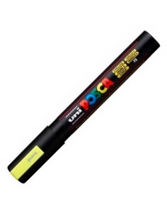 UNIBALL MARCADOR POSCA PC-5M NO PERMANENTE PUNTA FORMA DE BALA 1,8 - 2,5 MM AMARILLO FLUOR