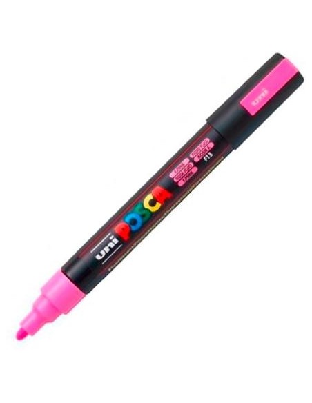 UNIBALL MARCADOR POSCA PC-5M NO PERMANENTE PUNTA FORMA DE BALA 1,8 - 2,5 MM FLUOR ROSA