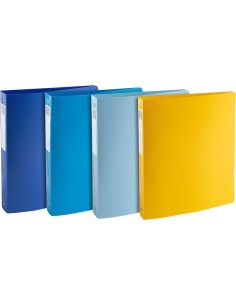 PACK 4 CARPETA 4 ANILLAS 30 MM PP A4 COLORES SURTIDOS