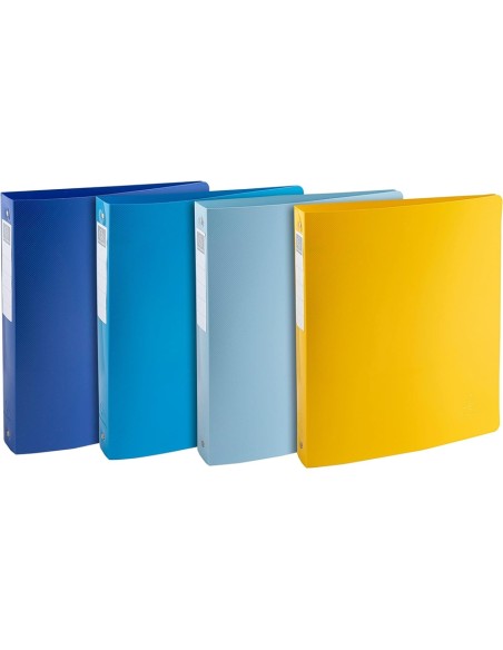 PACK 4 CARPETA 4 ANILLAS 30 MM PP A4 COLORES SURTIDOS