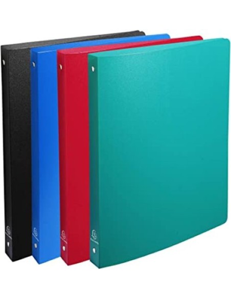 PACK 4 CARPETA 4 ANILLAS 25 MM PP A4 COLORES SURTIDOS