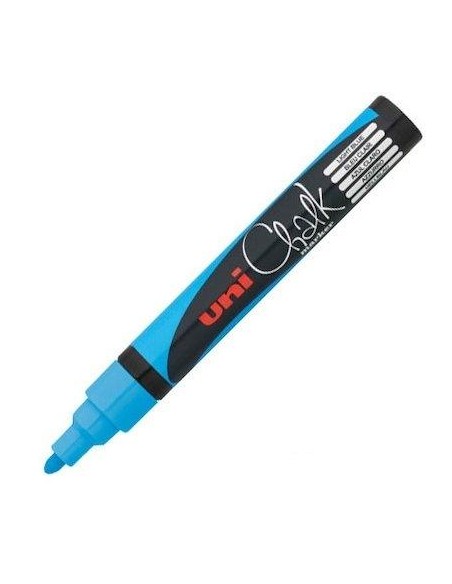 UNIBALL MARCADOR DE TIZA LIQUIDA PWE-5M AZUL CLARO -6U-