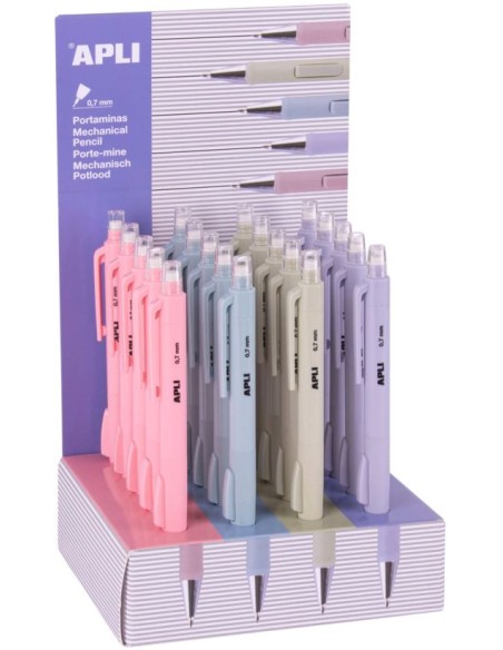 Exp 20 portaminas 07mm colores pastel