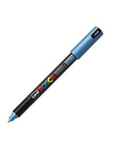 UNIBALL MARCADOR POSCA PC-1MR NO PERMANENTE PUNTA EXTRAFINA 0.7MM AZUL METÁLICO