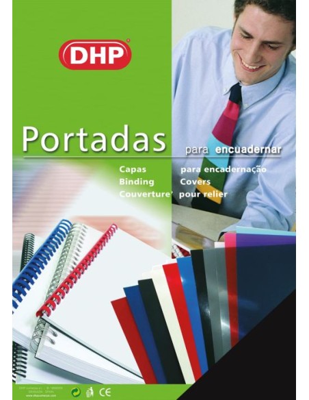 Pack 100 portada encuadernacion a4 pvc 180 micras color negro dhp