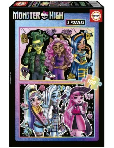 PUZZLE INFANTIL 2X100 PIEZAS MONSTER HIGH