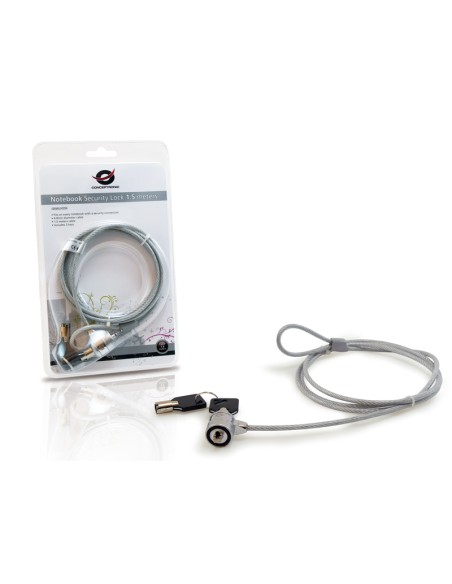CNBSLOCK15 cable antirrobo Plata 1,5 m