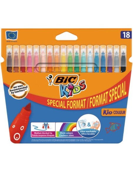 ESTUCHE 18 ROTULADORES KID COULEUR PUNTA MEDIA BIC