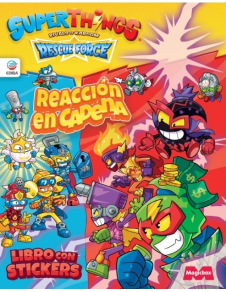 Libro de Stickers Superthings Rescue Force Espana Reaccion en cadena