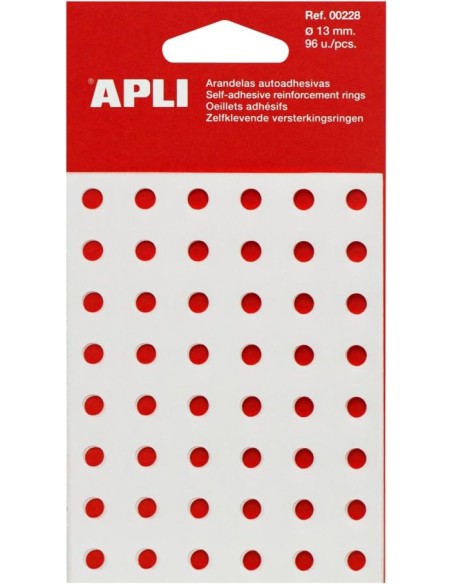 BOLSA ARANDELAS AUTOADHESIVAS 13MM TRANSPARENTES