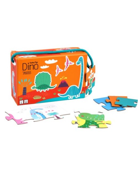 Pequenos brillantes puzzle triple dinosaurio