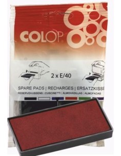 BLISTER 2 ALMOHADILLAS E40 ROJO COLOP