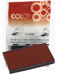 BLISTER 2 ALMOHADILLAS E50 ROJO COLOP