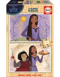 PUZZLE 2X25 PIEZAS MADERA WISH