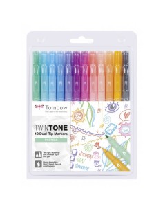 TwinTone Pastels marcador 12 pieza(s) Punta redonda/fina Negro, Azul, Marrón, Cian, Verde, Naranja, Rosa, Rojo, Violeta, Amarill