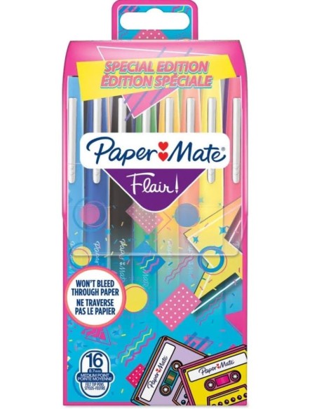 Estuche 16 rotuladores paper mate flair m candy pop